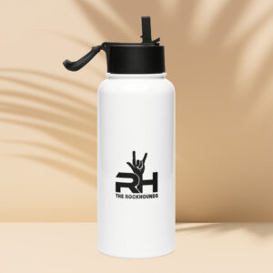 Stainless steel water bottle with a straw lid